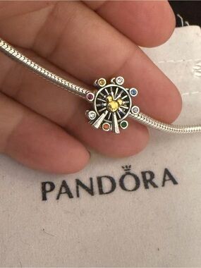 Pandora Multicolor Ferris Wheel Charm with Silver and Gold Tones